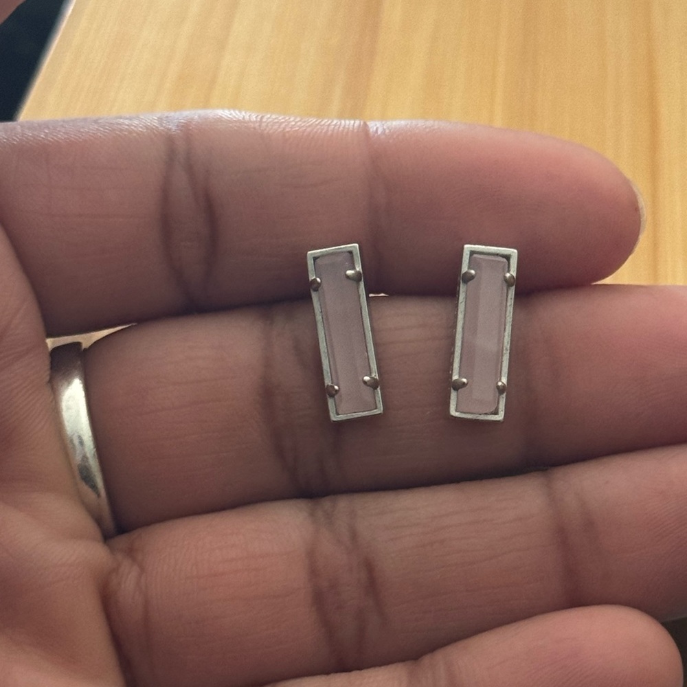 Kendra Scott Silver and Pink Earrings